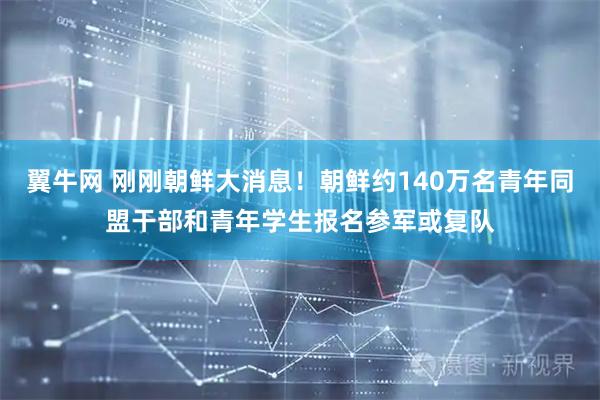 翼牛网 刚刚朝鲜大消息！朝鲜约140万名青年同盟干部和青年学生报名参军或复队