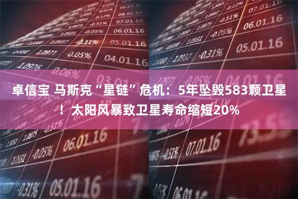卓信宝 马斯克“星链”危机：5年坠毁583颗卫星！太阳风暴致卫星寿命缩短20%